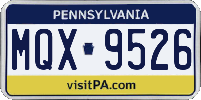PA license plate MQX9526
