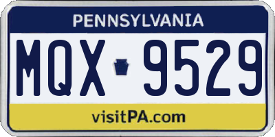 PA license plate MQX9529