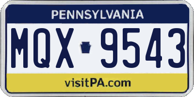 PA license plate MQX9543