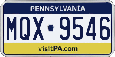 PA license plate MQX9546