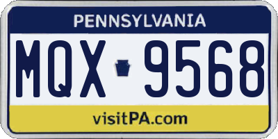 PA license plate MQX9568