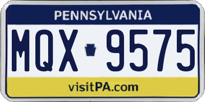 PA license plate MQX9575