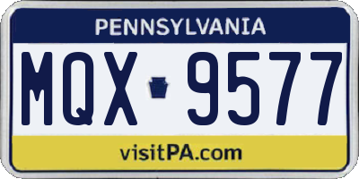 PA license plate MQX9577