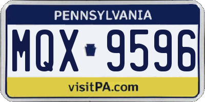 PA license plate MQX9596