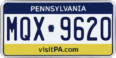 PA license plate MQX9620