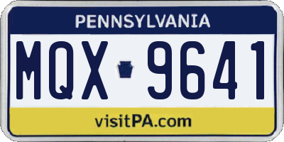 PA license plate MQX9641