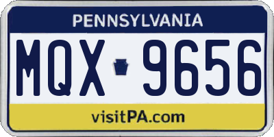 PA license plate MQX9656