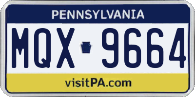 PA license plate MQX9664