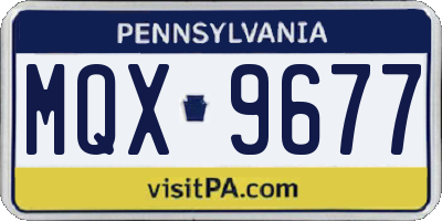 PA license plate MQX9677
