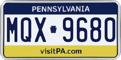PA license plate MQX9680