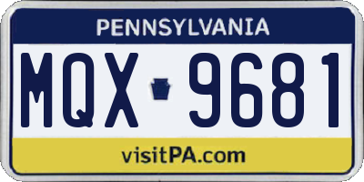 PA license plate MQX9681