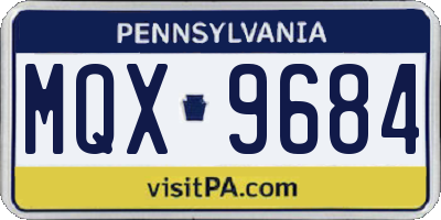 PA license plate MQX9684