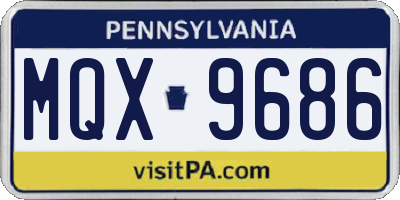 PA license plate MQX9686