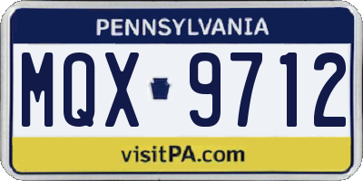 PA license plate MQX9712