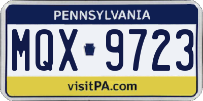 PA license plate MQX9723