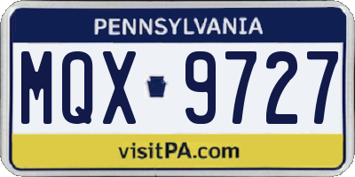 PA license plate MQX9727