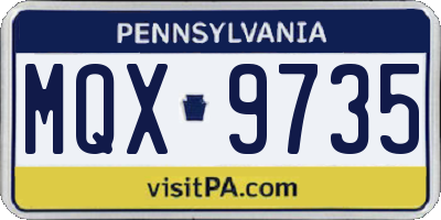 PA license plate MQX9735