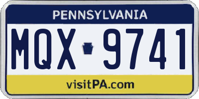 PA license plate MQX9741
