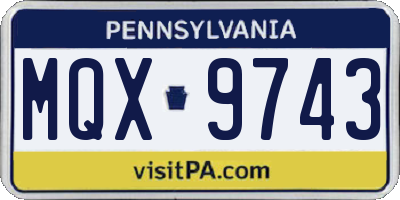 PA license plate MQX9743