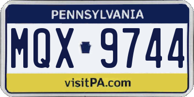 PA license plate MQX9744