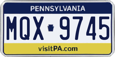 PA license plate MQX9745