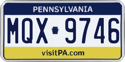 PA license plate MQX9746