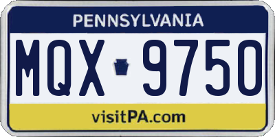 PA license plate MQX9750
