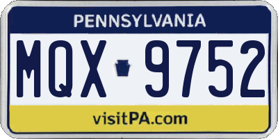 PA license plate MQX9752
