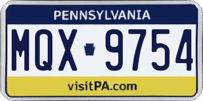 PA license plate MQX9754