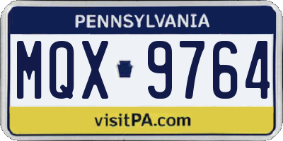 PA license plate MQX9764