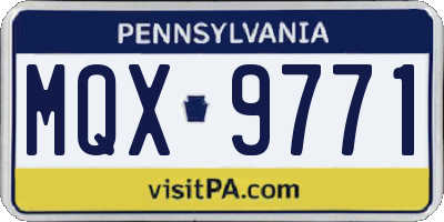 PA license plate MQX9771