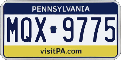 PA license plate MQX9775