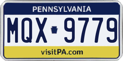 PA license plate MQX9779