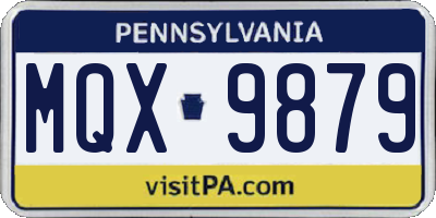 PA license plate MQX9879