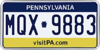 PA license plate MQX9883