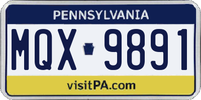 PA license plate MQX9891