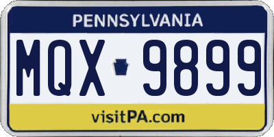 PA license plate MQX9899