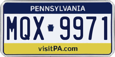 PA license plate MQX9971