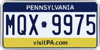 PA license plate MQX9975