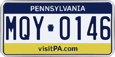PA license plate MQY0146