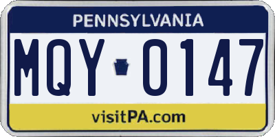 PA license plate MQY0147