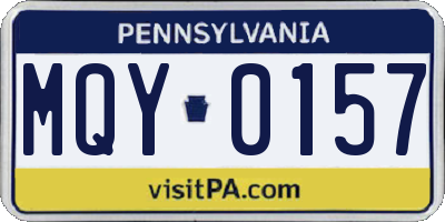 PA license plate MQY0157