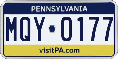 PA license plate MQY0177