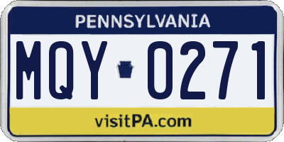 PA license plate MQY0271