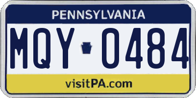 PA license plate MQY0484