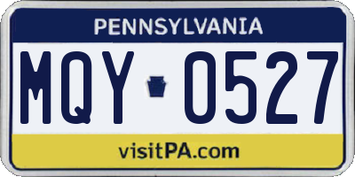 PA license plate MQY0527