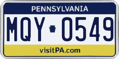 PA license plate MQY0549