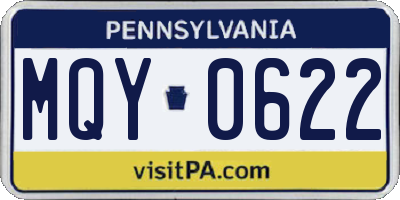 PA license plate MQY0622