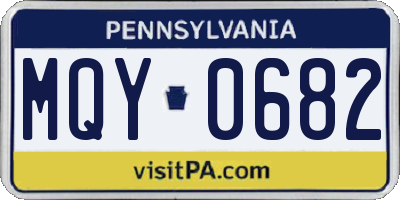 PA license plate MQY0682