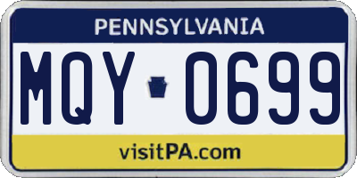 PA license plate MQY0699
